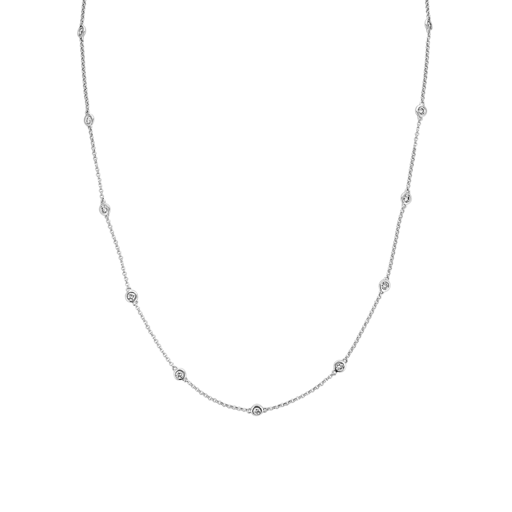 Bezel-Set Natural Diamond Necklace (18 in)