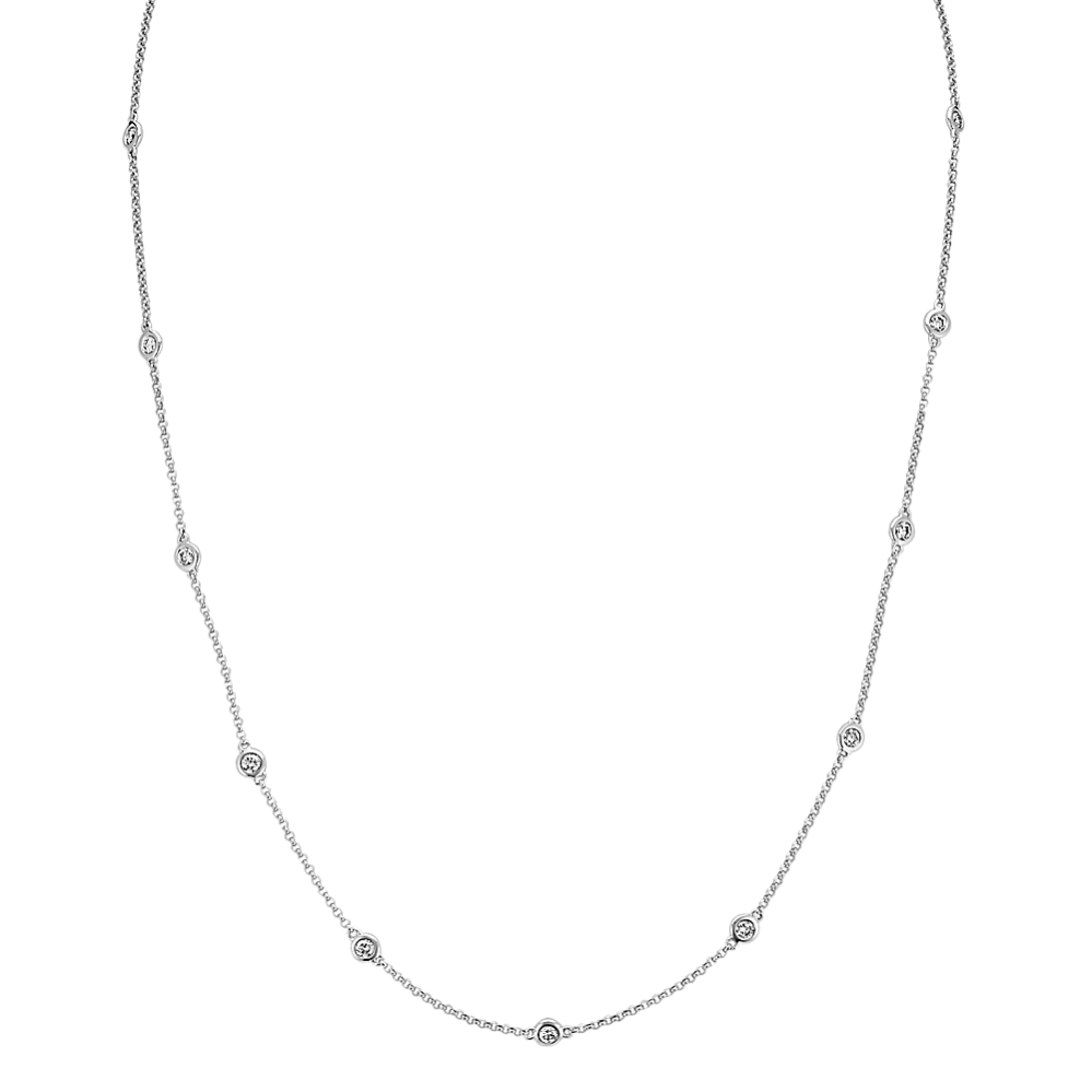 0.50 ct Bezel-Set Diamond Station Necklace (18 in)