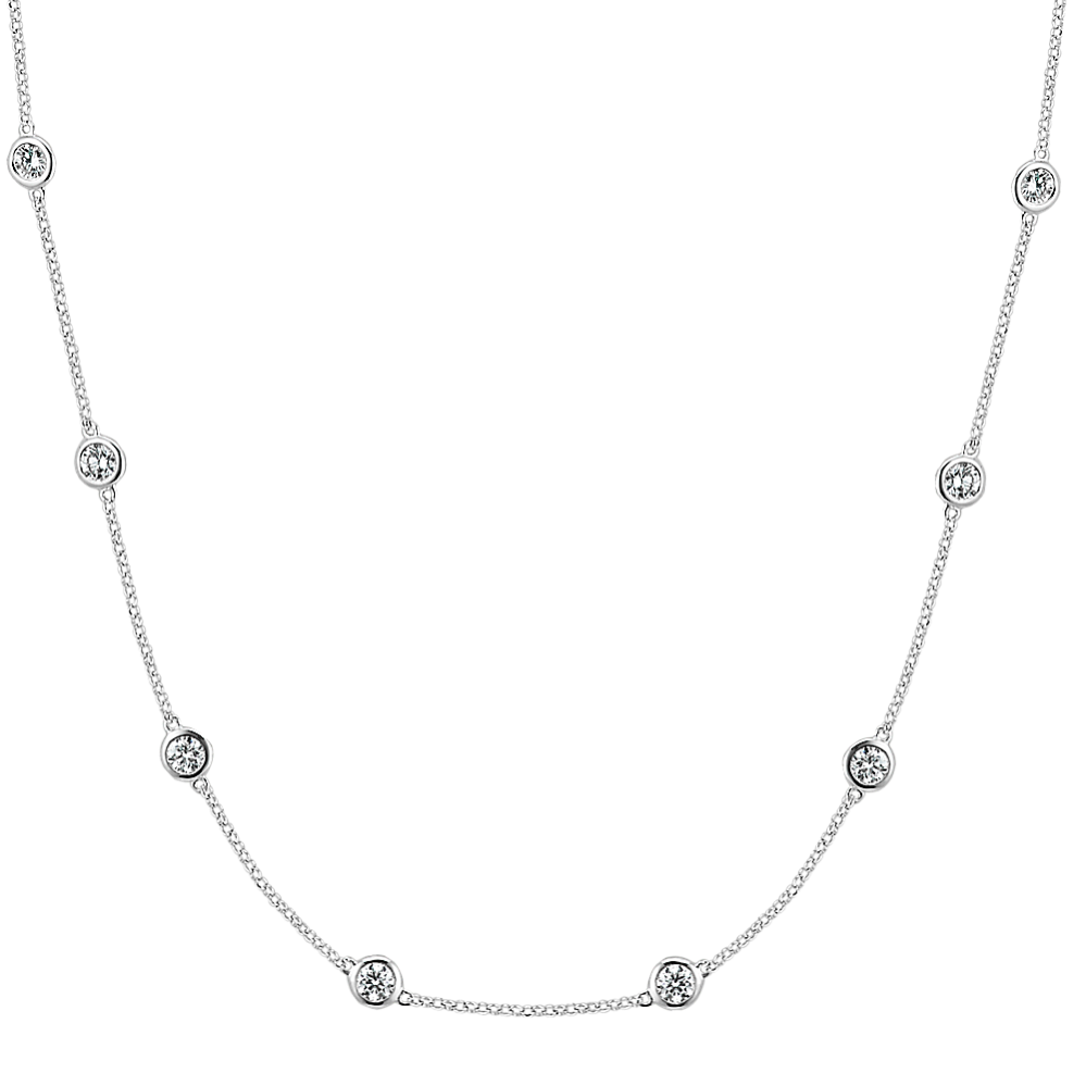 1.95 tcw Bezel-Set Diamond Station Necklace