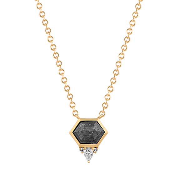 Bezel-Set Pepper Diamond Necklace in 14k Yellow Gold (20'')
