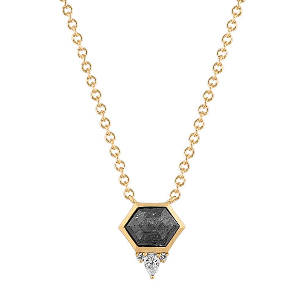 Bezel-Set Pepper Diamond Necklace in 14k Yellow Gold (20 in)