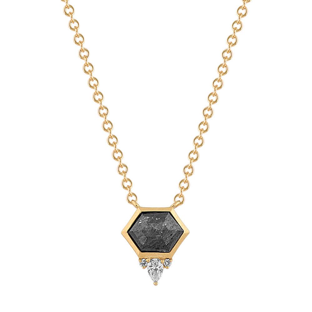 Bezel set diamond on sale necklace yellow gold