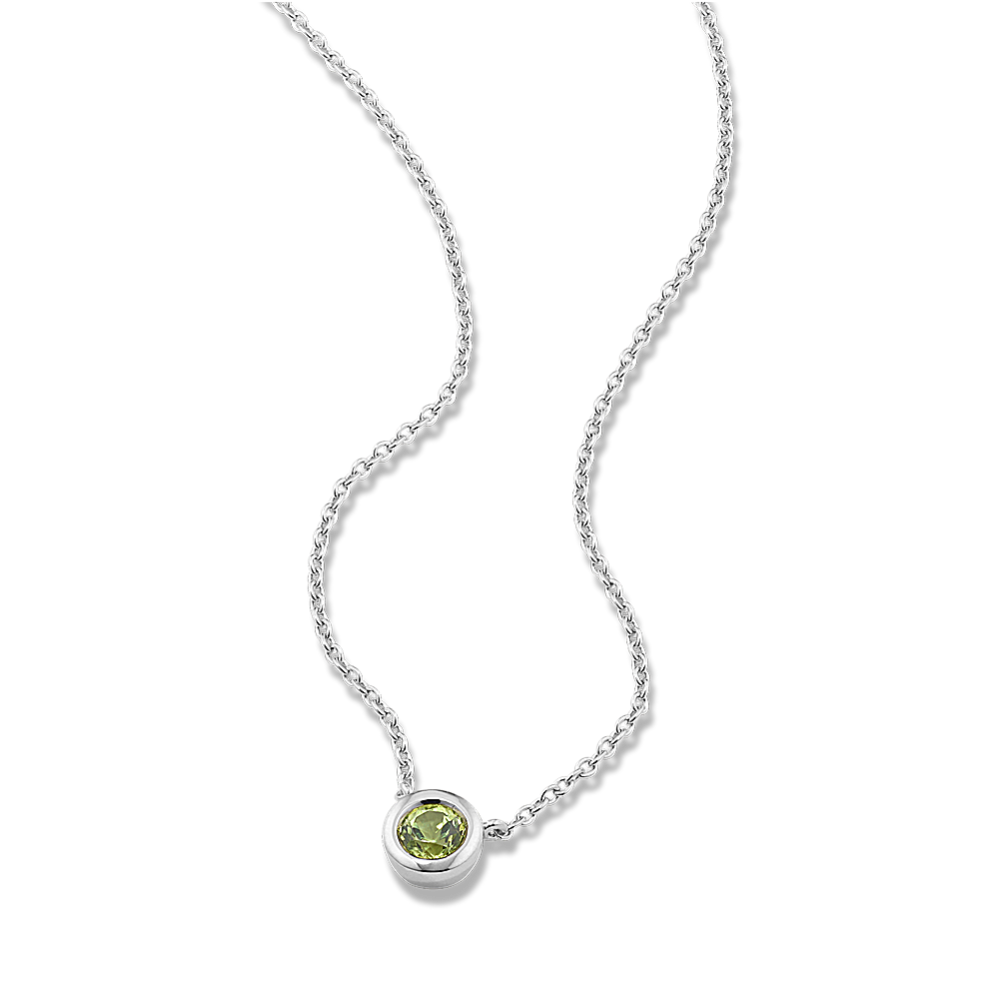 Peridot necklace sterling deals silver