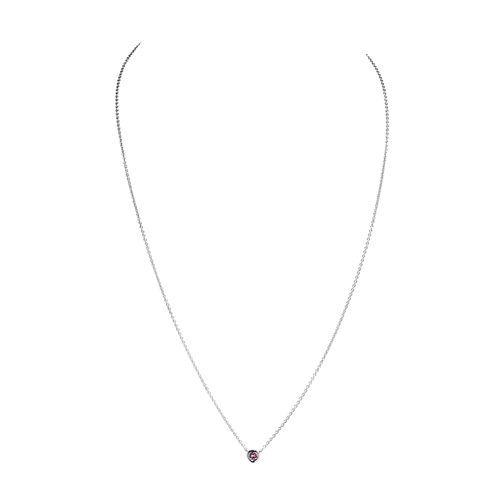 Bezel Set Pink Sapphire Necklace Sterling Silver Shane Co