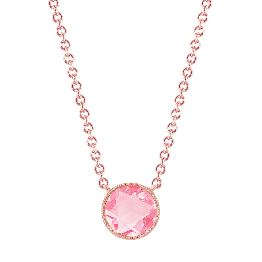 Bezel-Set Pink Sapphire Necklace (18 in)