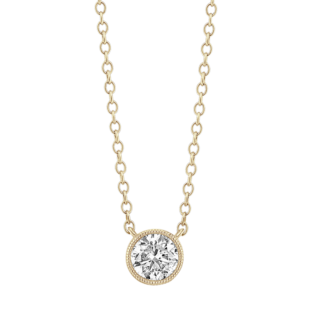 Bezel-Set Round Diamond Necklace (18 in)