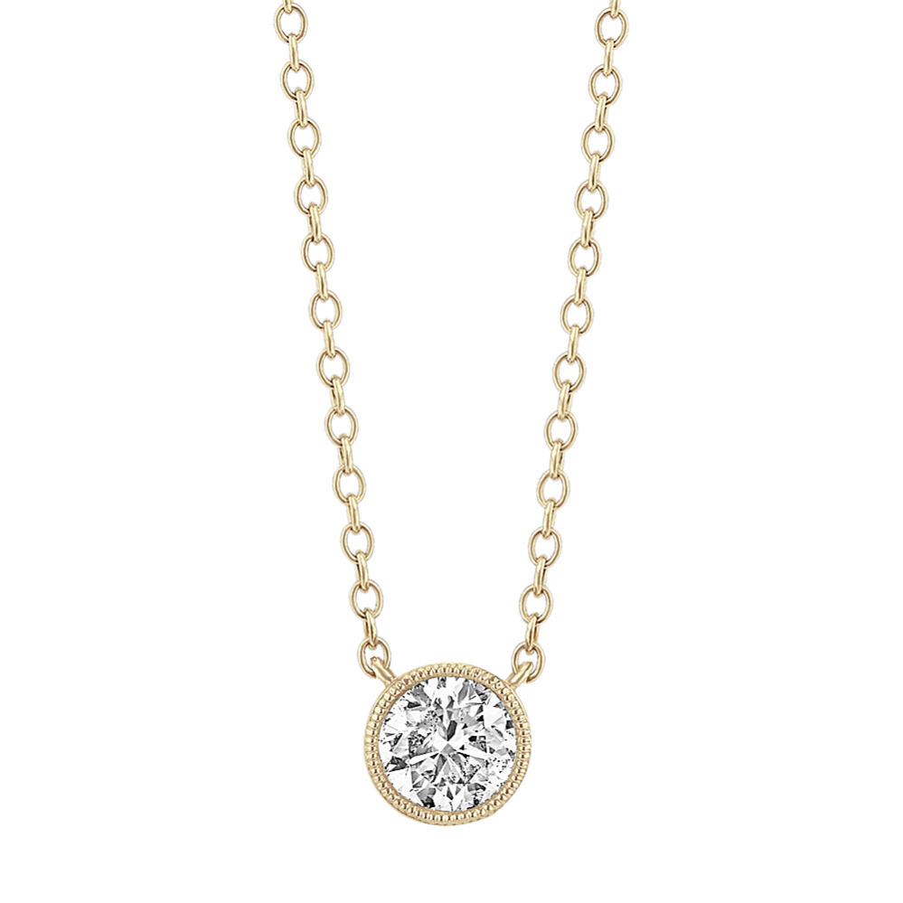 Bezel-Set Round Diamond Necklace (18'')