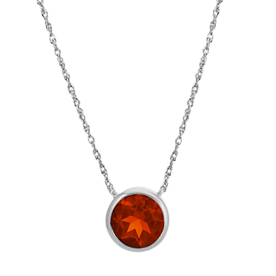 Bezel Set Round Garnet Necklace In 14k White Gold 18 Shane Co Bezel Set Round Garnet Necklace In 14k White Gold 18
