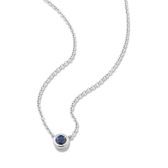 Bezel-Set Sapphire Necklace - Sterling Silver