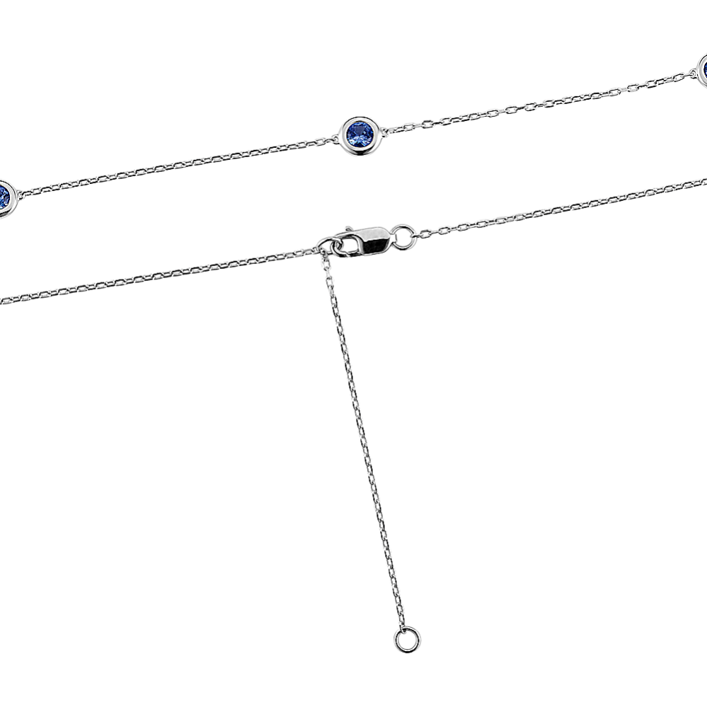 Bezel-Set Sapphire Station Necklace | Shane Co. Bezel-Set Sapphire Station Necklace | Shane Co.