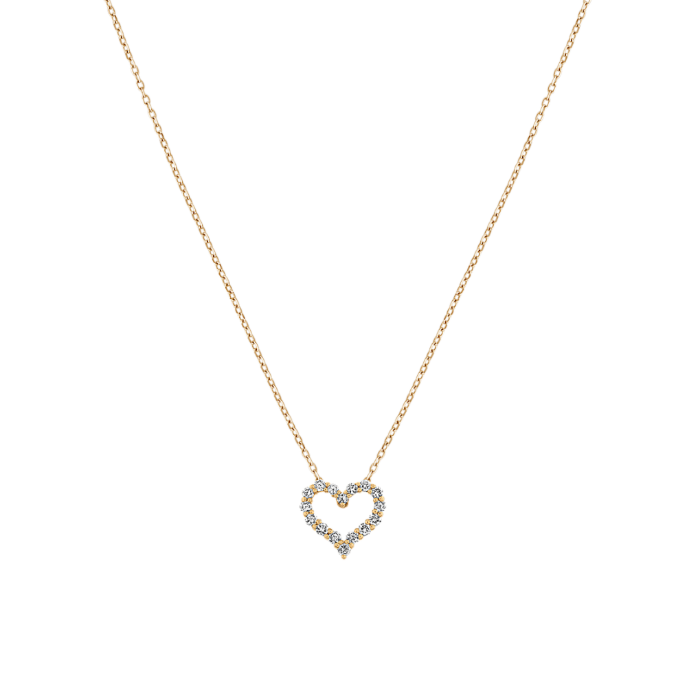 Bijou Petite Diamond Heart Necklace (18 in)