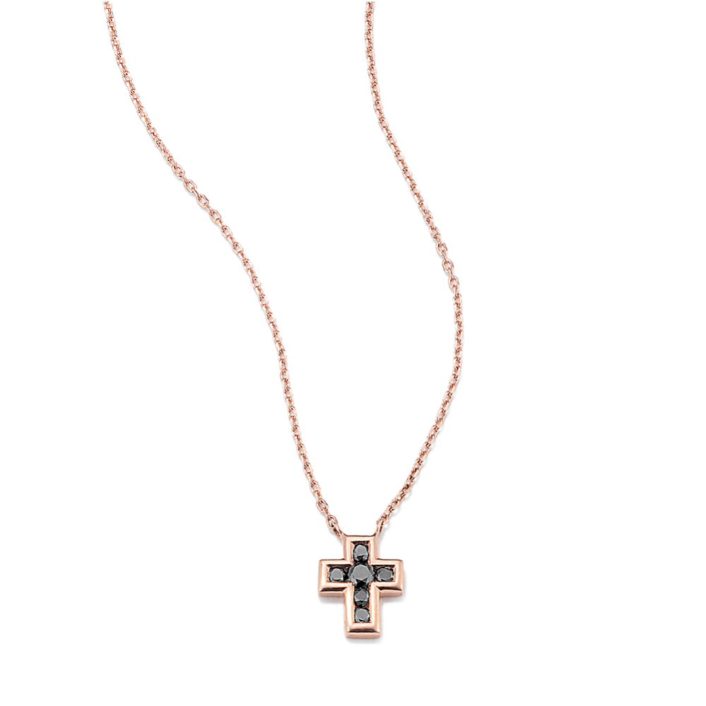 Black Diamond Cross Necklace