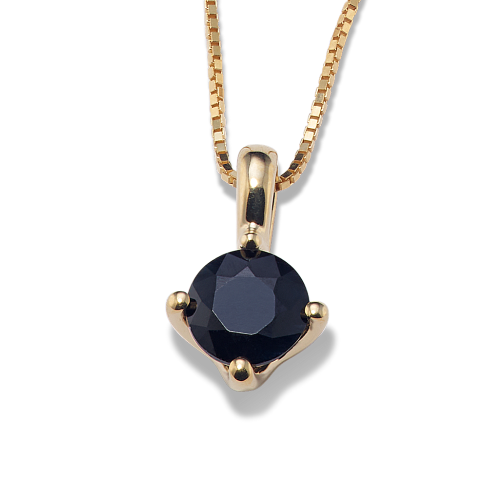 6mm Black Sapphire Solitaire Pendant | Shane Co.