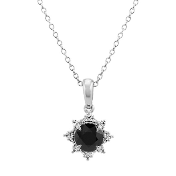 Black and White Sapphire Star Pendant (20 in)