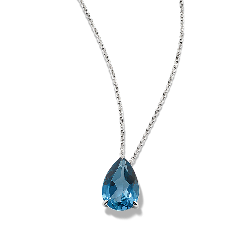 Blake Blue Topaz Pendant in Sterling Silver