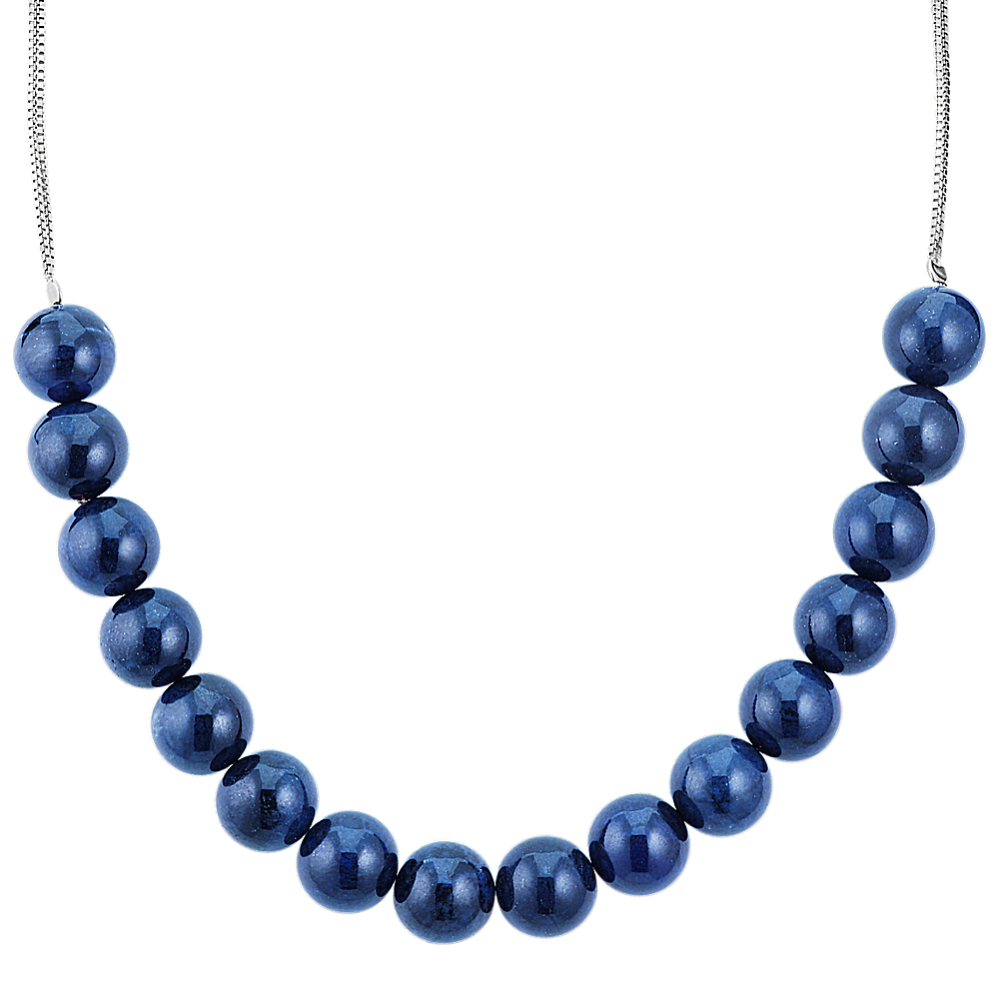 Blue Quartz and Sterling Silver Necklace (18'')
