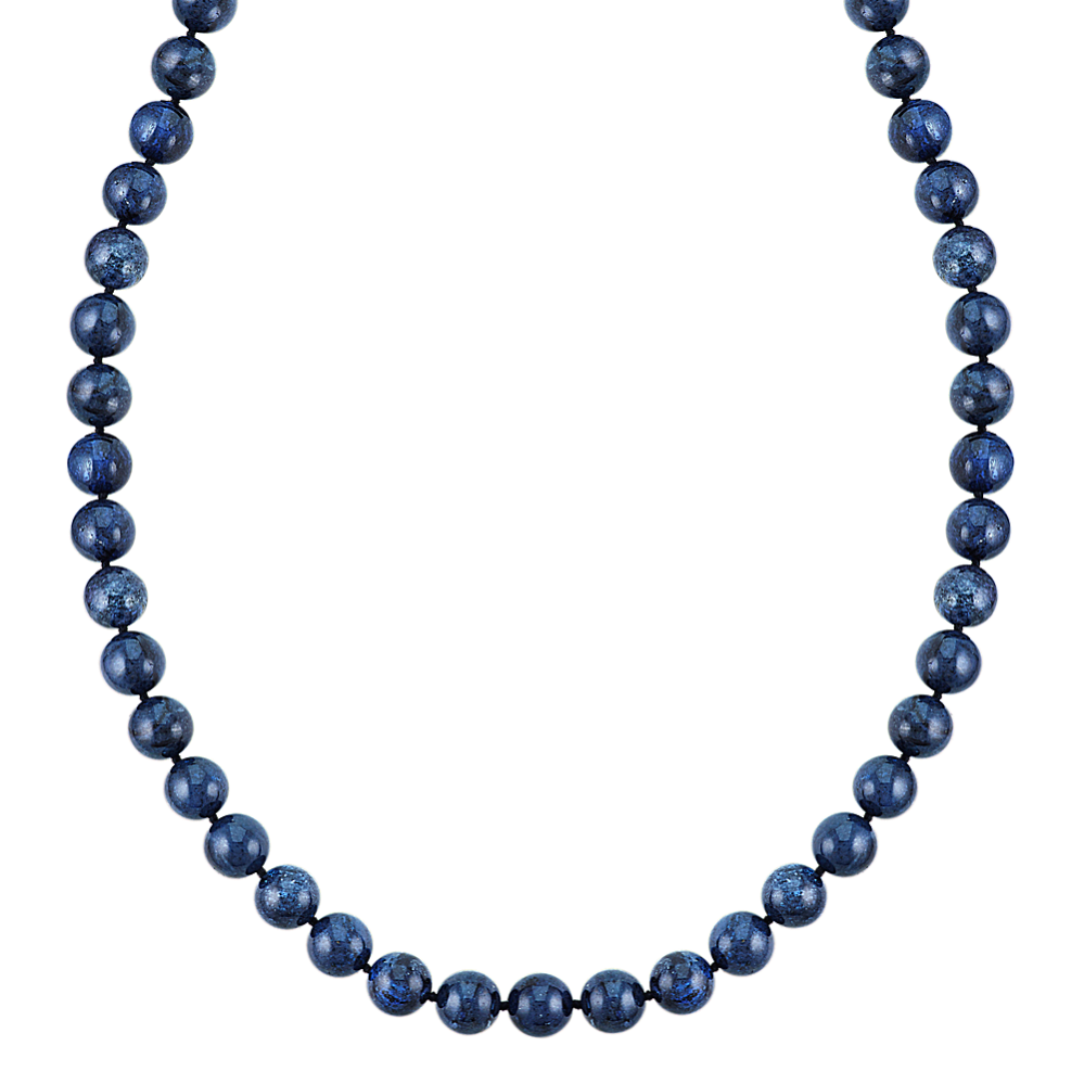 Blue Quartz and Sterling Silver Necklace (18'')