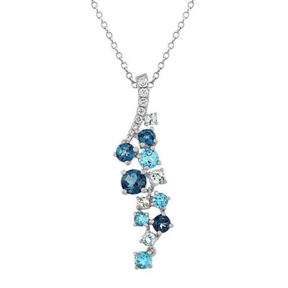 Blue and London Blue Topaz Ombre Pendant (24 in)
