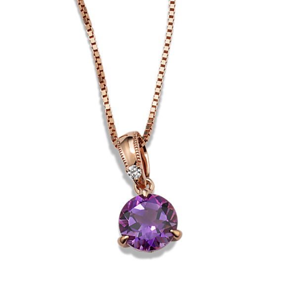 Bondi Amethyst & Diamond Pendant (18'')