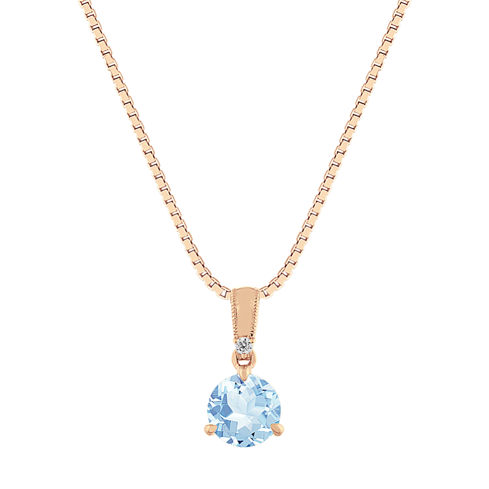 Bondi Aquamarine & Diamond Pendant