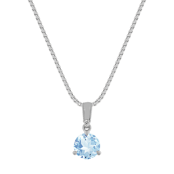 Bondi Aquamarine & Diamond Pendant