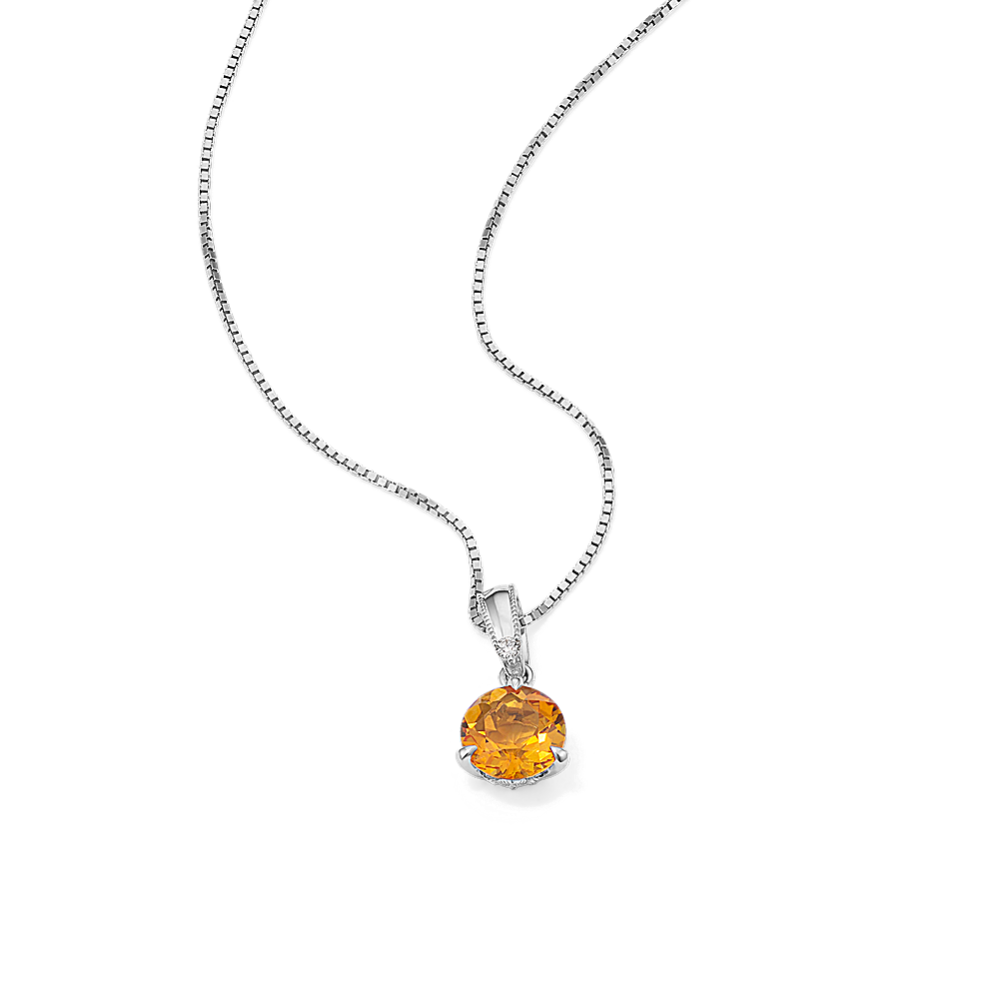 Bondi Citrine & Diamond Pendant
