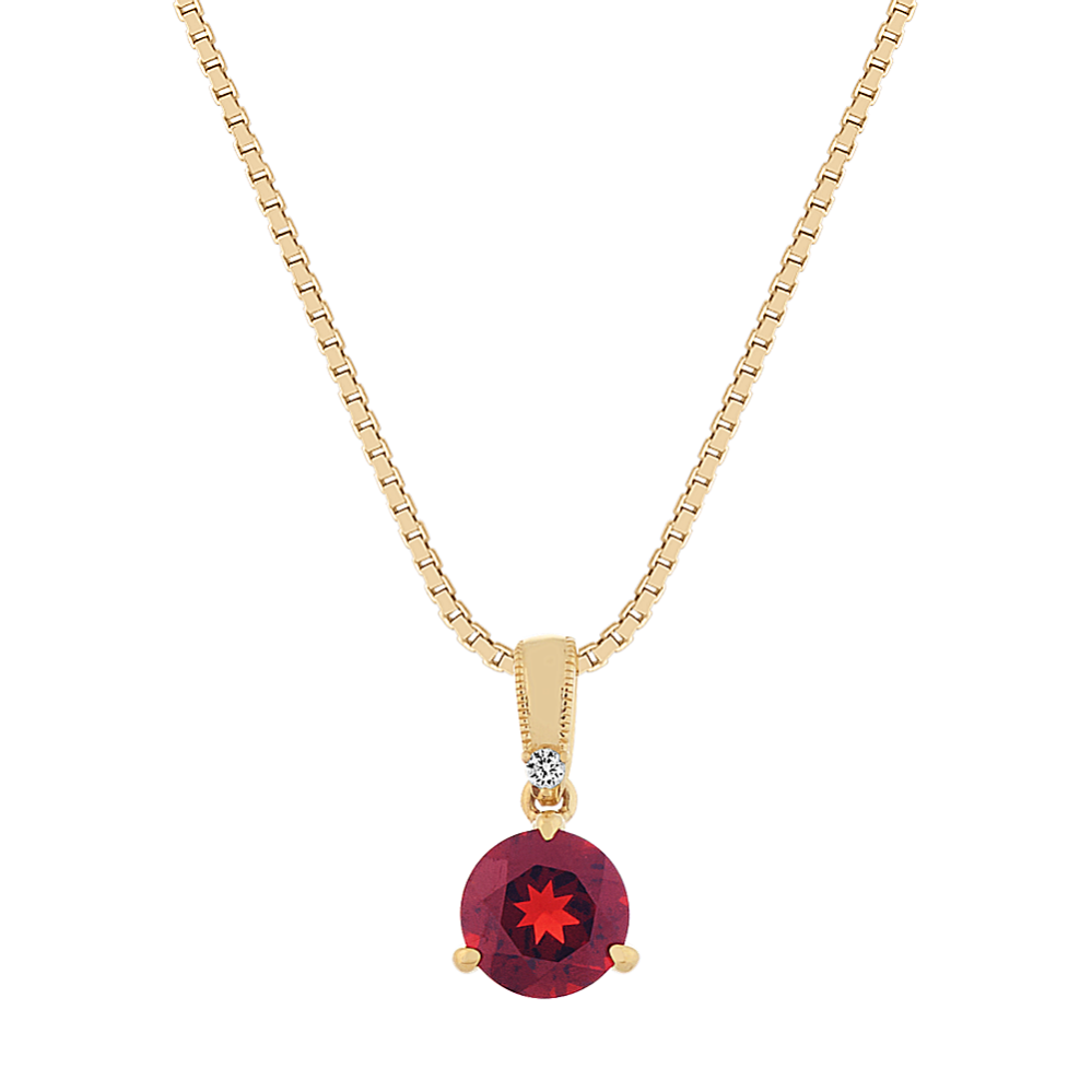 Bondi Garnet & Diamond Pendant
