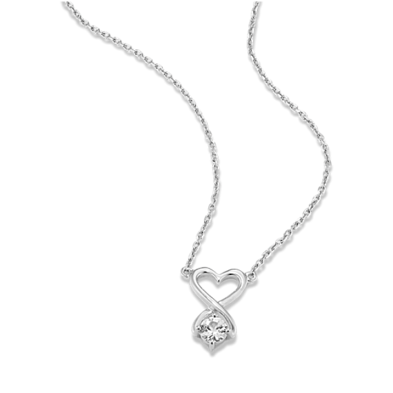 Bonnie White Sapphire Infinity Heart Pendant