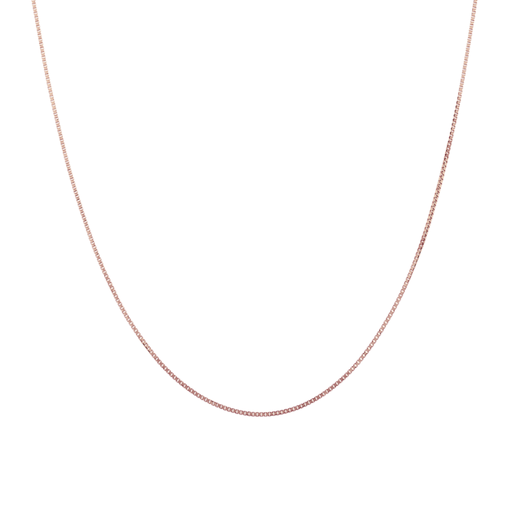 24in 14K Rose Gold Box Chain (0.6mm)