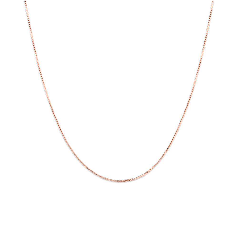 24'' 14K Rose Gold Box Chain (0.66mm)