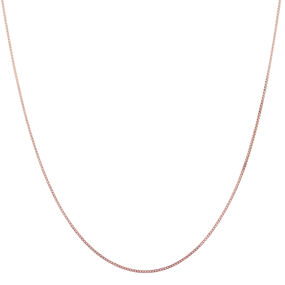 30in 14K Rose Gold Box Chain (0.6mm)