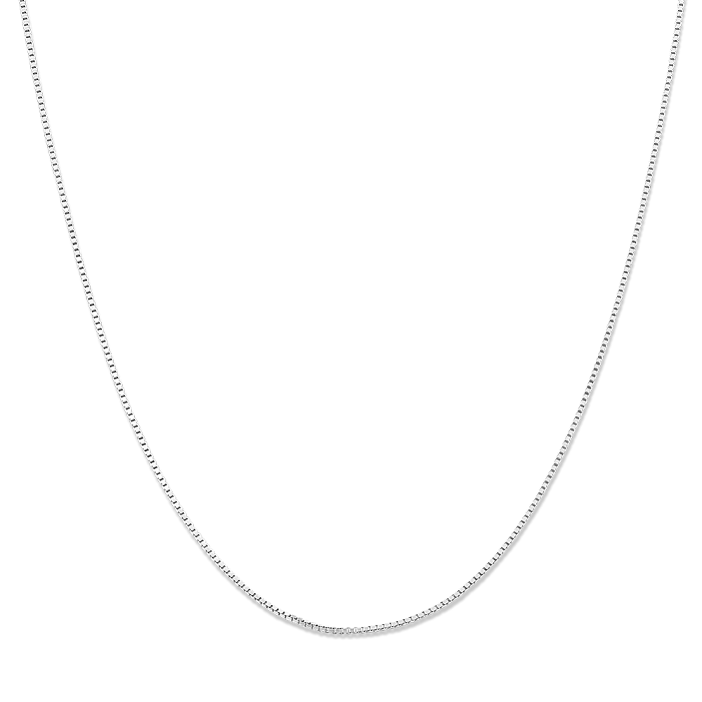 24'' 14K White Gold Box Chain (0.66mm)