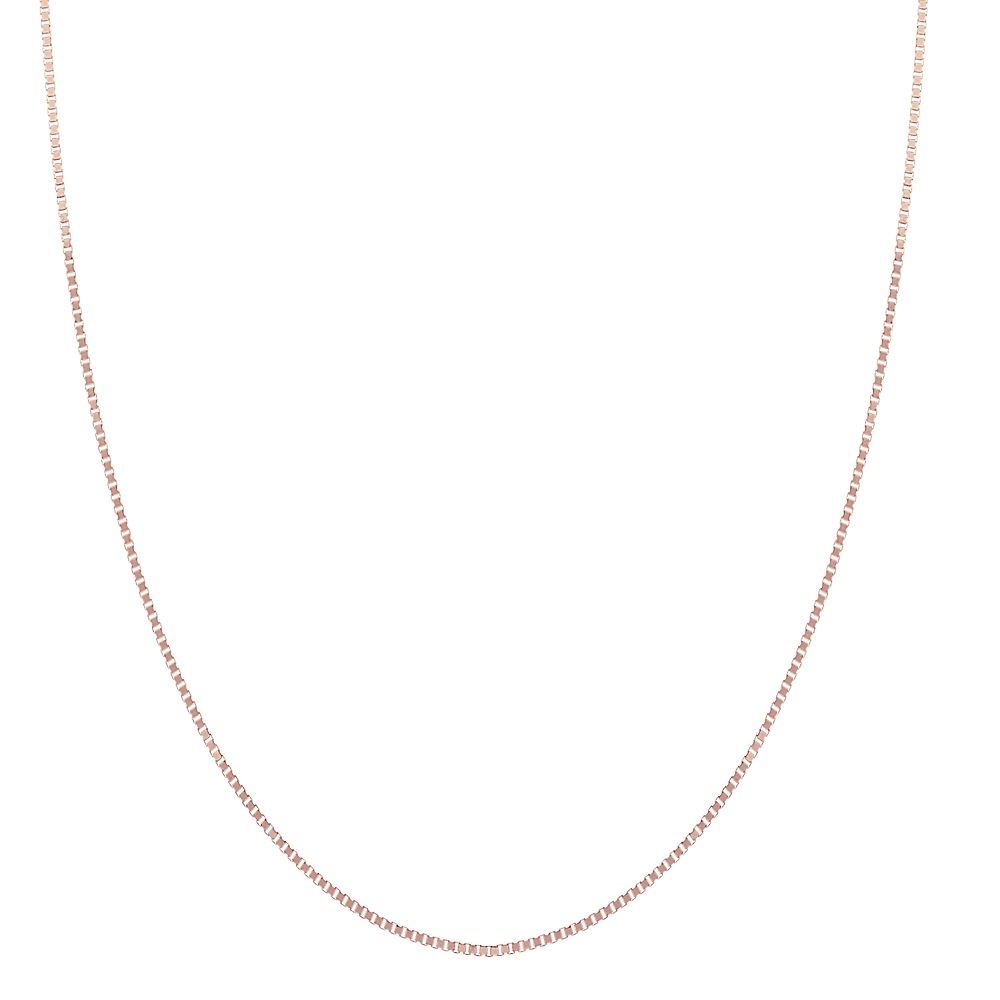 20in 14K Rose Gold Box Chain (1mm) Shane Co.