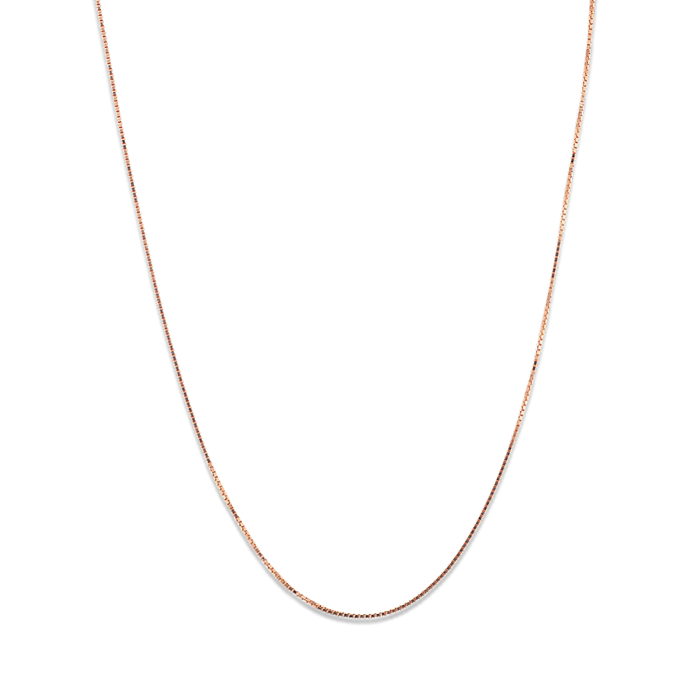 30'' 14K Rose Gold Box Chain (0.66mm)