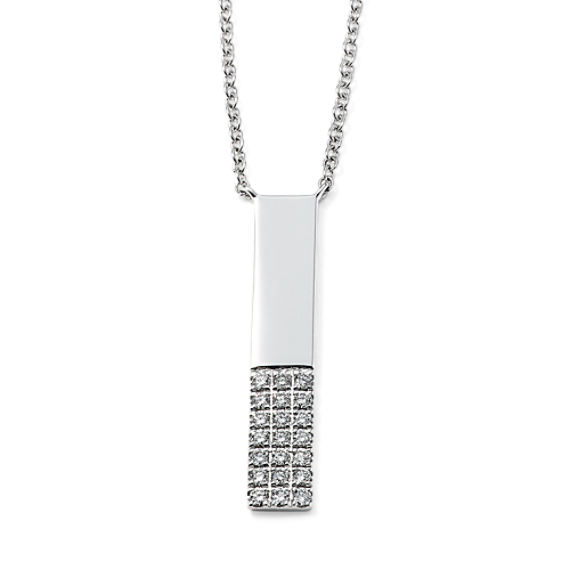 Brisbane Pave Bar Necklace (18'')