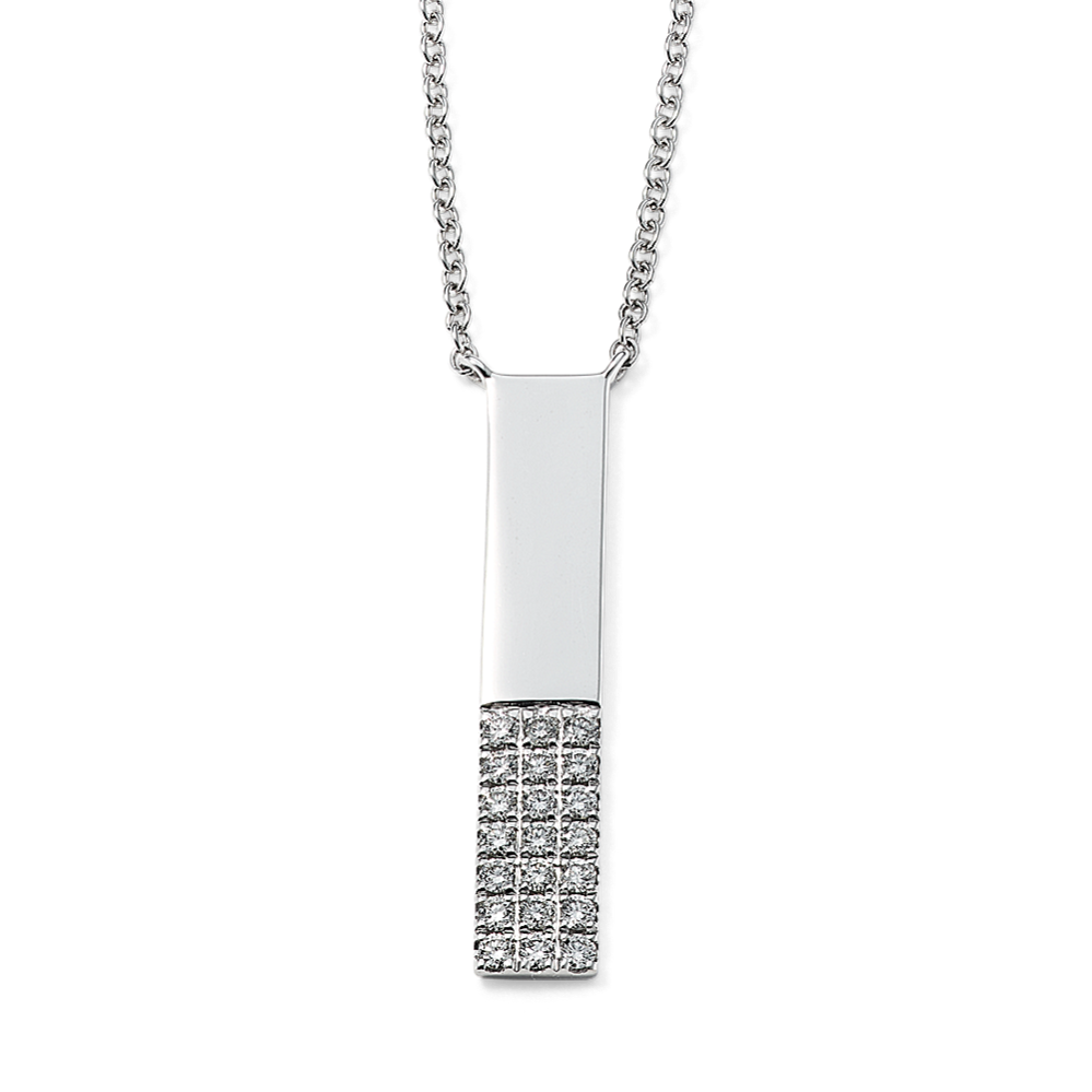 Brisbane Pave Bar Necklace (18'')