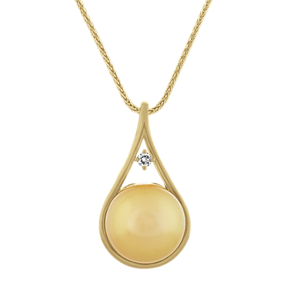Bronte 13mm South Sea Pearl and Diamond Pendant (22'')
