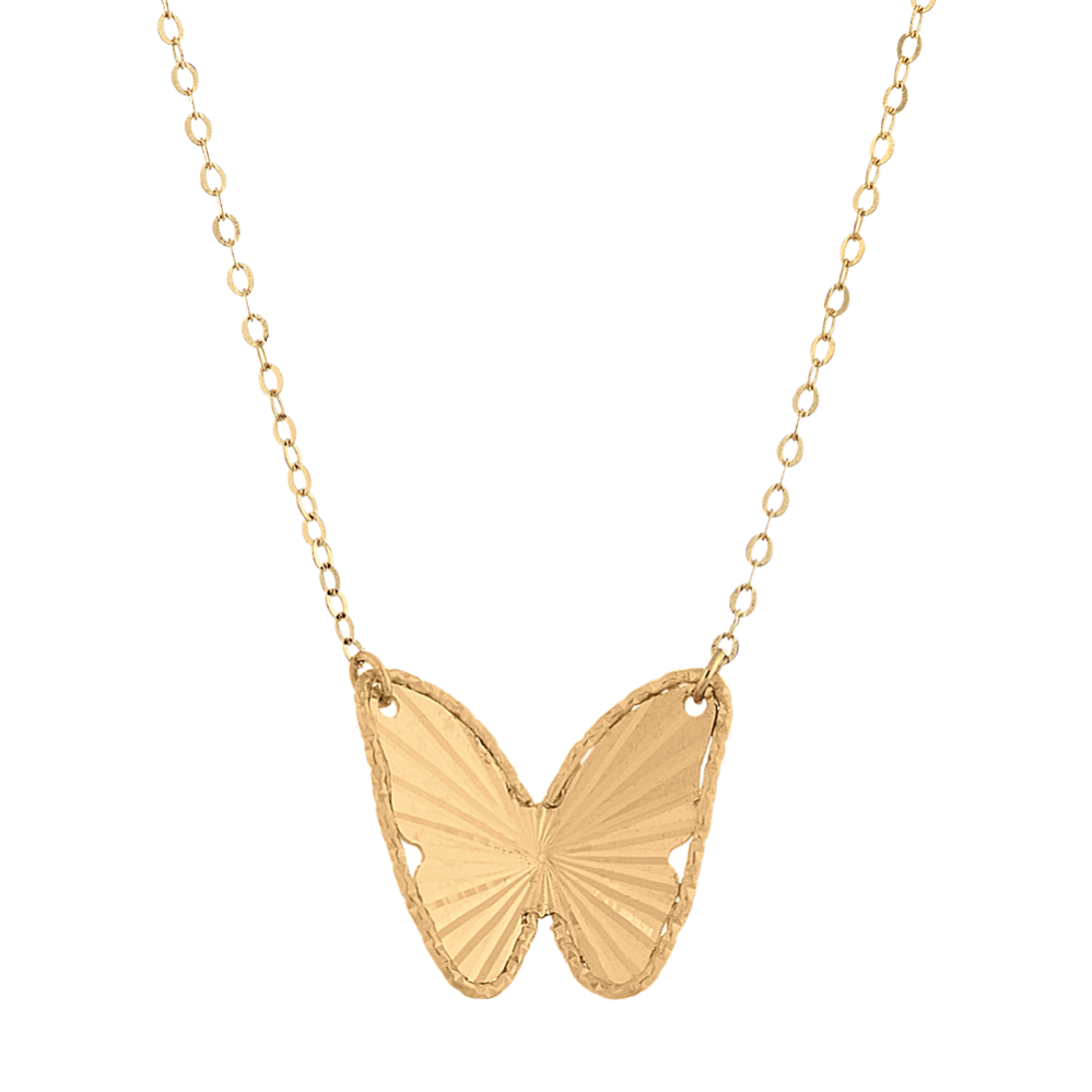 Butterfly Pendant in 14K Yellow Gold (18 in)