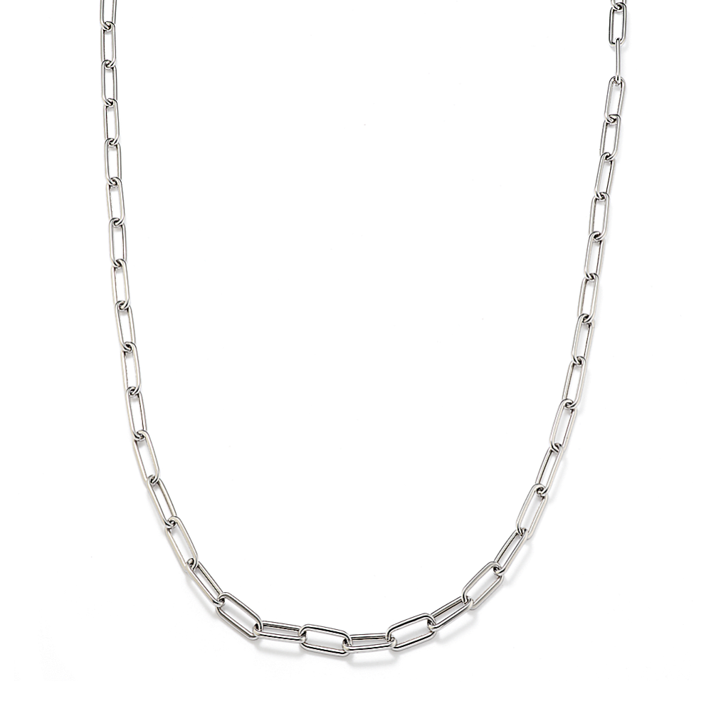 Cali 18'' 14K White Gold Paperclip Chain (2.9mm)