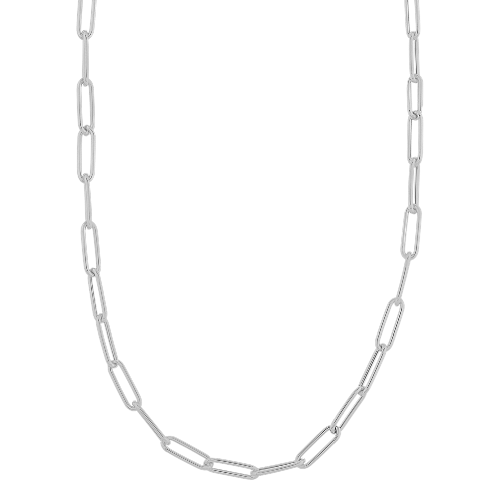 Cali 20'' 14K White Gold Paperclip Chain (2.9mm)