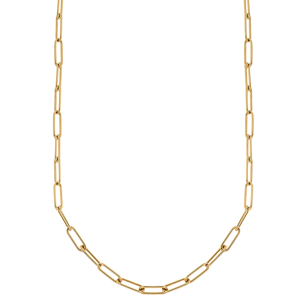 Cali 14K Yellow Gold Paperclip Chain (18in)