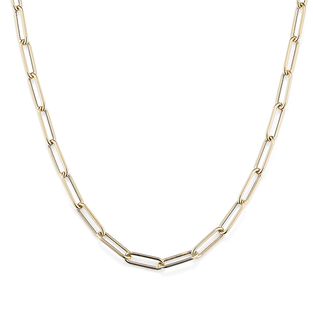 Cali 14K Yellow Gold Paperclip Chain (18in)