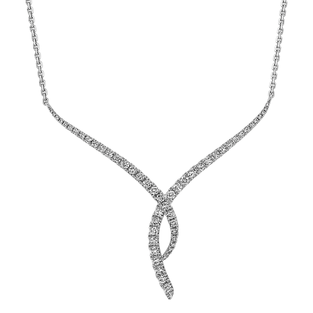 Canon Twist Diamond Necklace in 14K White Gold (18'')