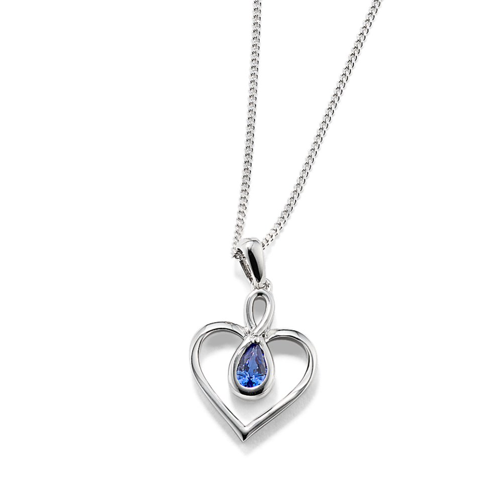 Casey Sapphire Infinity Heart Pendant