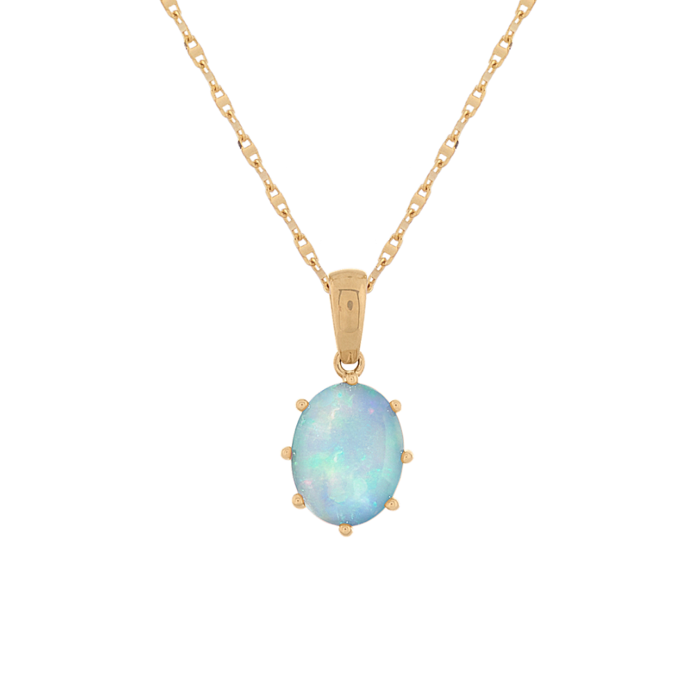 Celia Natural Opal Pendant in 14k Yellow Gold (18 in)