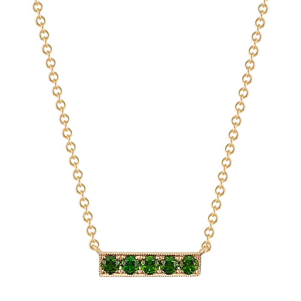 Chrome Diposide Horizontal Bar Necklace (18'')