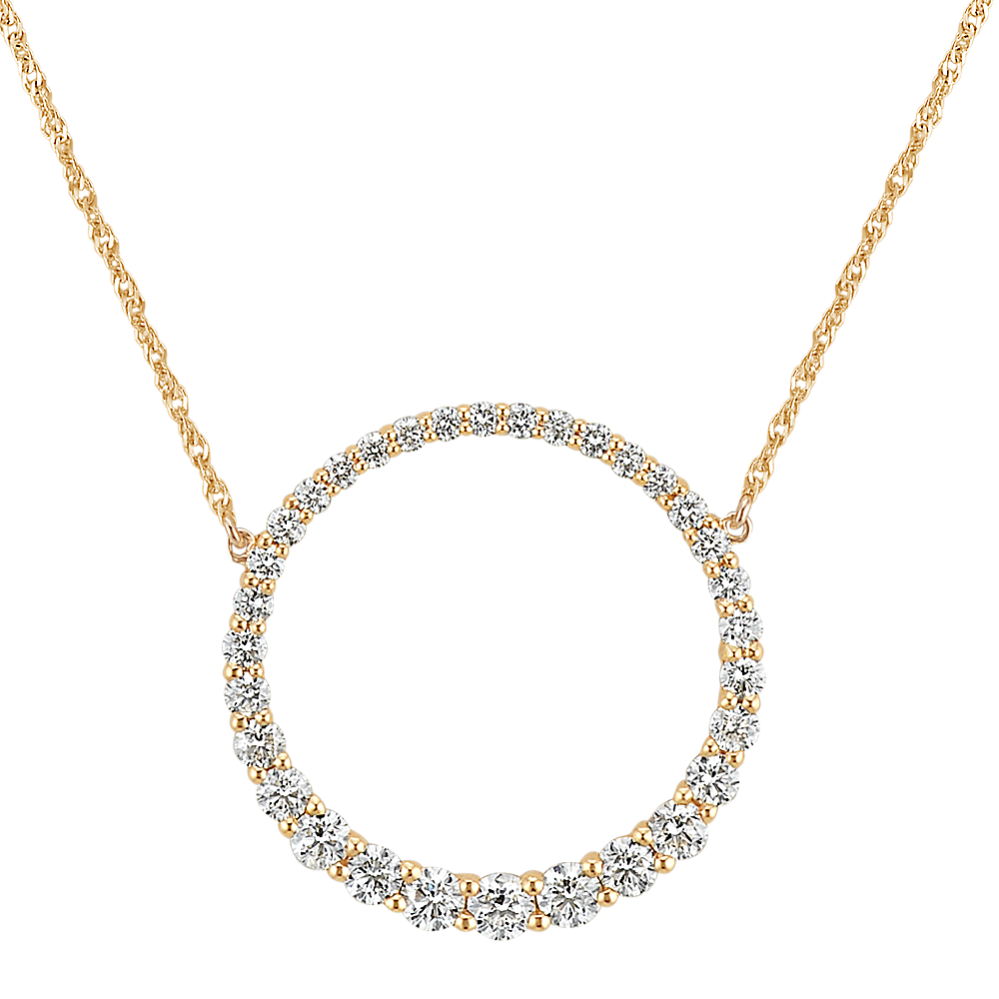 Circle Diamond Necklace (18 in)