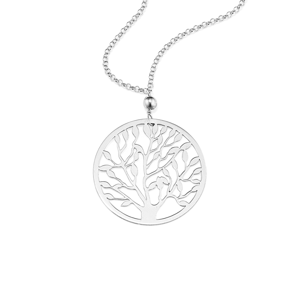 Circle Tree of Life Necklace in Sterling Silver (18 in) | Shane Co.