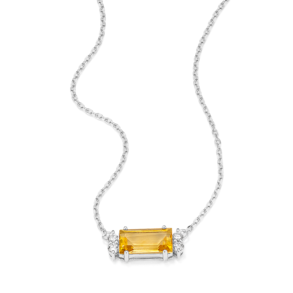 Raine Citrine & Diamond Necklace