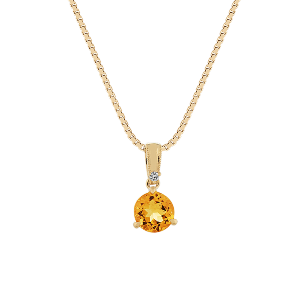 Bondi Citrine & Diamond Pendant